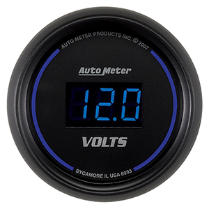 AutoMeter 6993 Cobalt Digital 2-1/16" Voltmeter Gauge, 8-18V