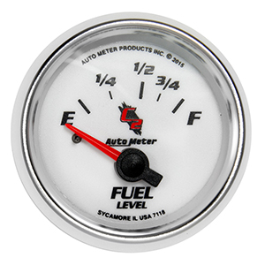 AutoMeter 7118 C2 2-1/16" Air-Core Fuel Level Gauge, 16-158 Ohms Electrical