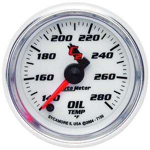 AutoMeter 7156 C2 2-1/16" Full Sweep Oil Temperature Gauge, 140-280 f Electrical