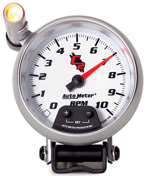 AutoMeter 7290 C2 3-3/4" Air-Core Pedestal Tachometer Gauge with Shift Light, 0-10,000  RPM Electrical