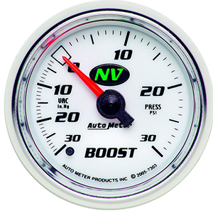AutoMeter 7303 NV 2-1/16" Boost/Vacuum Gauge, 30in HG / 30 PSI Mechanical