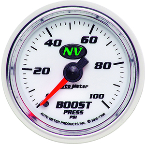 AutoMeter 7306 NV 2-1/16" Boost Gauge, 0-100 PSI Mechanical