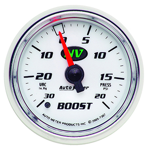 AutoMeter 7307 NV 2-1/16" Boost/Vacuum Gauge, 30in HG / 20 PSI Mechanical