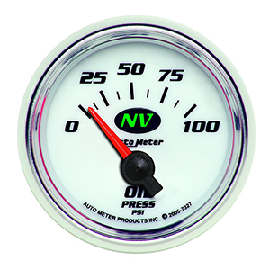 AutoMeter 7327 NV 2-1/16" Air-Core Oil Pressure Gauge, 0-100 PSI Electric