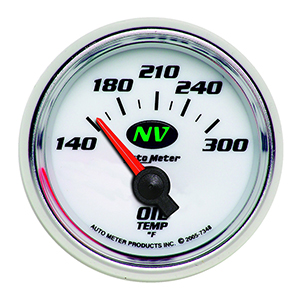 AutoMeter 7348 NV 2-1/16" Air-Core Oil Temperature Gauge, 140-300 F Electric