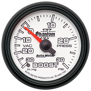 AutoMeter 7503 Phantom II 2-1/16" Boost/Vacuum Gauge, 30 HG / 30 PSI Mechanical