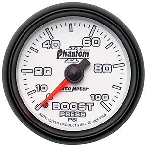 AutoMeter 7506 Phantom II 2-1/16" Boost Gauge, 0-100 PSI Mechanical