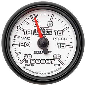 AutoMeter 7507 Phantom II 2-1/16" Boost/Vacuum Gauge, 30 HG / 20 PSI Mechanical