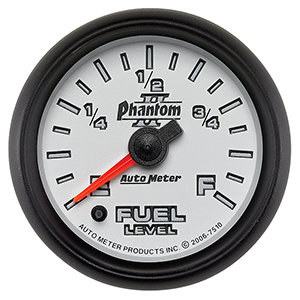 AutoMeter 7510 Phantom II 2-1/16" Fuel Level Gauge, Programmable 0-280 Ohms Electrical