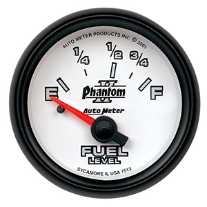 AutoMeter 7515 Phantom II 2-1/16" Fuel Level Gauge, 73-10 Ohms Electrical