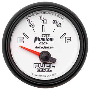 AutoMeter 7516 Phantom II 2-1/16" Fuel Level Gauge, 240- 33 Ohms Electrical