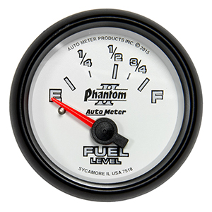 AutoMeter 7518 Phantom II 2-1/16" Fuel Level Gauge, 16-158 Ohms Electrical
