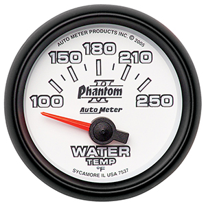 AutoMeter 7537 Phantom II 2-1/16" Water Temperature Gauge, 100-250 F Electrical