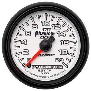 AutoMeter 7545 Phantom II 2-1/16" Pyrometer Gauge, 0-2000 F Electrical