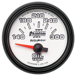 AutoMeter 7548 Phantom II 2-1/16" Oil Temperature Gauge, 140-300 F Electrical