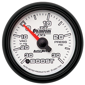 AutoMeter 7559 Phantom II 2-1/16" Boost/Vacuum Gauge, 30 HG / 30 PSI Electrical