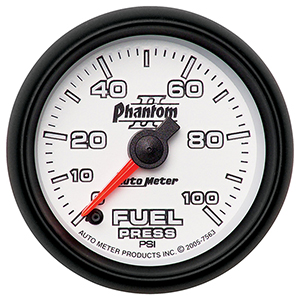AutoMeter 7563 Phantom II 2-1/16" Fuel Pressure Gauge, 0-100 PSI Electrical