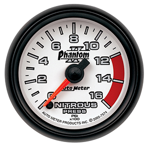 AutoMeter 7574 Phantom II 2-1/16" Nitrous Pressure Gauge, 0-1600 PSI Electrical