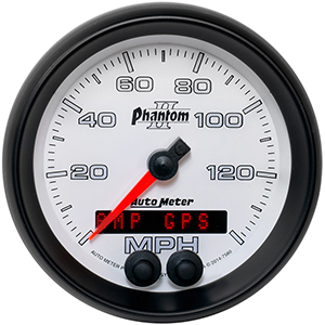 AutoMeter 7580 Phantom II 3-3/8" GPS Speedometer Gauge, 0-140 MPH Electrical