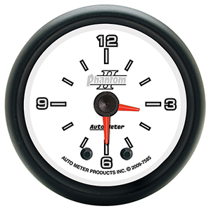 AutoMeter 7585 Phantom II 2-1/16" 12 Hour Clock Gauge Electrical