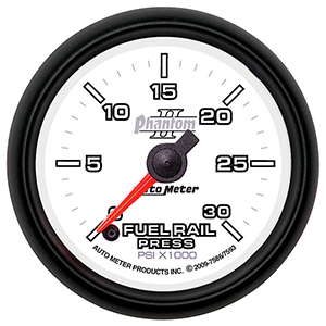 AutoMeter 7586 Phantom II 2-1/16" Fuel Rail Pressure Gauge, 0-30K PSI Electrical