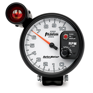 AutoMeter 7599 Phantom II 5" Pedestal Tachometer Gauge, 0-10,000  RPM Electrical