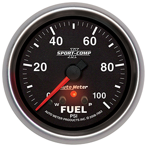 AutoMeter 7663 Sport-Comp II Electrical 2-5/8" Fuel Pressure Gauge, 0-100 PSI