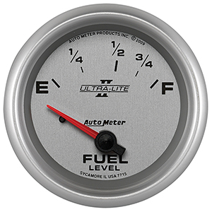 AutoMeter 7715 Ultra-Lite II 2-5/8" Fuel Level Gauge, 73-10 Ohms  Electrical