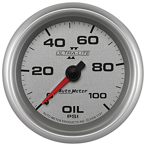 AutoMeter 7721 Ultra-Lite II 2-5/8" Oil Pressure Gauge, 0-100 PSI  Mechanical