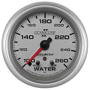 AutoMeter 7755 Ultra-Lite II 2-5/8" Water Temperature Gauge, 100-260 F  Electrical