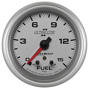 AutoMeter 7761 Ultra-Lite II 2-5/8" Fuel Pressure Gauge, 0-15 PSI Electrical