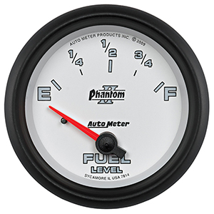 AutoMeter 7814 Phantom II 2-5/8" Fuel Level Gauge, 0-90 Ohms Electrical