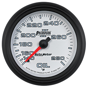 AutoMeter 7841 Phantom II 2-5/8" Oil Temperature Gauge, 140-280 F Mechanical