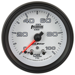 AutoMeter 7853 Phantom II 2-5/8" Oil Pressure Gauge, 0-100 PSI Electrical
