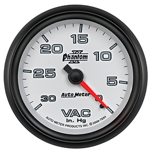 AutoMeter 7884 Phantom II 2-5/8" Vacuum Gauge, 0-30 HG Mechanical
