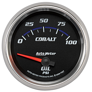 AutoMeter 7927 Cobalt Electric 2-5/8" Air-Core Oil Pressure Gauge, 0-100 PSI