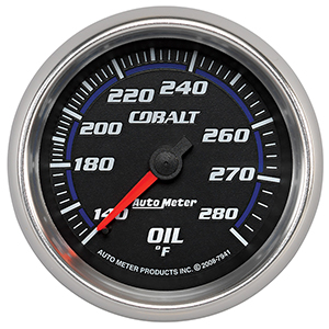 AutoMeter 7941 Cobalt Mechanical 2-5/8" Oil Temperature Gauge, 140-280 f