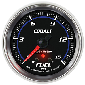 AutoMeter 7961 Cobalt Electric 2-5/8" Digital Stepper Motor Fuel Pressure Gauge, 0-15 PSI