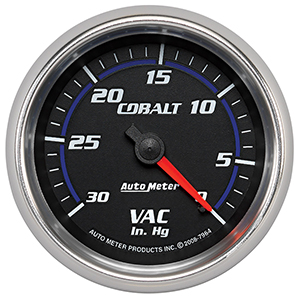 AutoMeter 7984 Cobalt Mechanical 2-5/8" Vacuum Gauge, 0-30in HG
