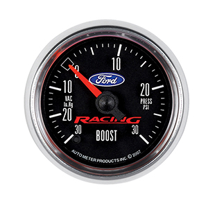 AutoMeter 880074 Ford Racing 2-1/16" Digital Stepper Motor Boost/Vacuum Gauge, 30in HG/30 PSI Electric
