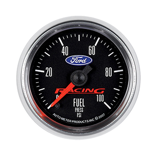 AutoMeter 880080 Ford Racing 2-1/16" Digital Stepper Motor Fuel Pressure Gauge, 0-100 PSI Electric