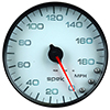 AutoMeter P23012 Spek-Pro 5" Speedometer Gauge, 0-180 MPH, White/Black Electrical