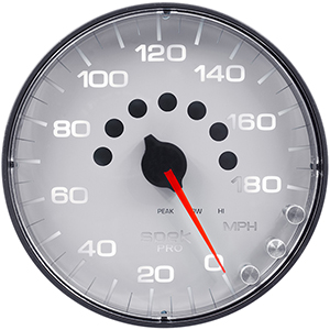 AutoMeter P230128 Spek-Pro 5" Speedometer Gauge, 0-180 MPH, White/Black Electrical