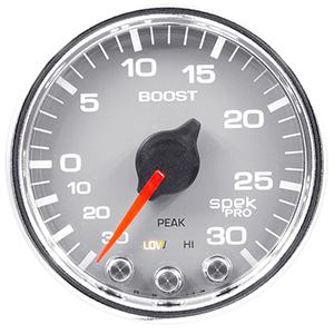 AutoMeter P30221 Spek-Pro 2-1/16" Boost/Vacuum Gauge, 30 HG /30 PSI, Silver/Chrome Electrical
