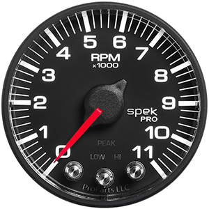 AutoMeter P336328 Spek-Pro 2-1/16" In-Dash Tachometer Gauge, 0-11,000  RPM, Black/Black Electrical