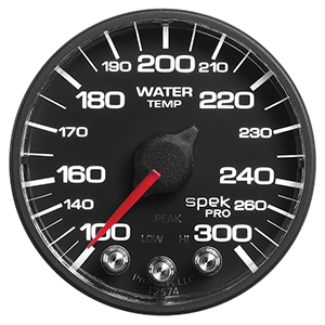 AutoMeter P346328 Spek-Pro 2-1/16" Water Temperature Gauge, 100-300 F, Black/Black Electrical