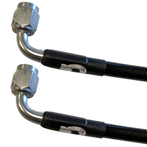 BSC Components -3 x 35" (2) 90 Degree Black-Coated Brake Line With Steel Nut (Not For Street Use)
