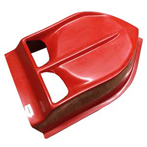 Bicknell Short Fiberglass Hood Scoop, Red