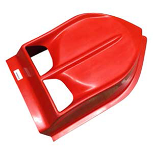 Bicknell Short Fiberglass Hood Scoop, X-Red