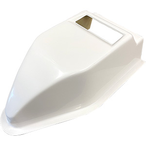 Bicknell Flat Top Big Block Fiberglass Hood Scoop, White